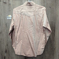 LS Hvy Show Shirt, 2x Button Collars *gc, older, faded, rubs, cuffs: puckers, rubs, creases & stains
