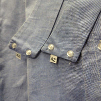 LS Hvy Show Shirt, 2x Button Collars *gc, older, frayed holes, cuffs: puckers, rubs, creases & stains
