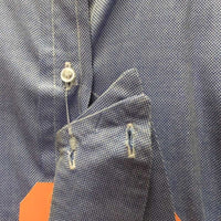 LS Hvy Show Shirt, 2x Button Collars *gc, older, frayed holes, cuffs: puckers, rubs, creases & stains
