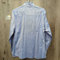 LS Hvy Show Shirt, 2x Button Collars *gc, older, frayed holes, cuffs: puckers, rubs, creases & stains
