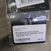 Infinity Round Crystal Stock Pin, package, board *new

