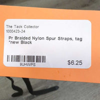 Pr Braided Nylon Spur Straps, tag *new
