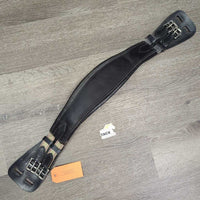 Padded Leather Short - Dressage Girth, 2x els *gc, clean, creases, hairy seam, dents, rubs, older, mismatched?repaired els
