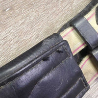 Padded Leather Short - Dressage Girth, 2x els *gc, clean, creases, hairy seam, dents, rubs, older, mismatched?repaired els
