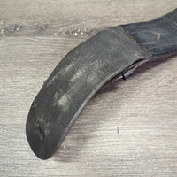 Padded Leather Short - Dressage Girth, 2x els *gc, clean, creases, hairy seam, dents, rubs, older, mismatched?repaired els
