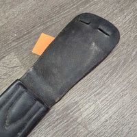 Padded Leather Short - Dressage Girth, 2x els *gc, clean, creases, hairy seam, dents, rubs, older, mismatched?repaired els
