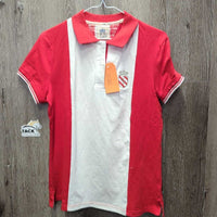 SS Polo Shirt, 1/4 Button Up, tag *new, mnr stain?dirt & thread
