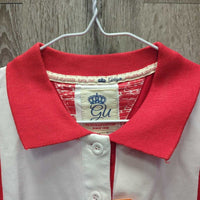 SS Polo Shirt, 1/4 Button Up, tag *new, mnr stain?dirt & thread
