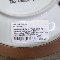Winston Roland "First Born by Adeline Halvorson" #0337 Decorative Plate, Wood Frame *vgc, mnr dust
