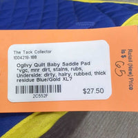 Quilt Baby Saddle Pad *vgc, mnr dirt, stains, rubs, Underside: dirty, hairy, rubbed, thick residue
