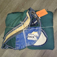 Med Stable Blanket, tail *gc, older, faded, stains, repairs, dirt, mnr threads, snags, rubs, pills, threads
