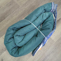 Med Stable Blanket, tail *gc, older, faded, stains, repairs, dirt, mnr threads, snags, rubs, pills, threads
