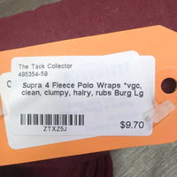 4 Fleece Polo Wraps *vgc, clean, clumpy, hairy, rubs
