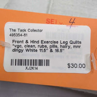Front & Hind Exercise Leg Quilts *vgc, clean, rubs, pills, hairy, mnr dingy
