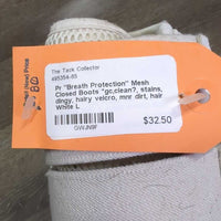 Pr "Breath Protection" Mesh Closed Boots *gc,clean?, stains, dingy, hairy velcro, mnr dirt, hair
