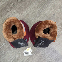 Pr Neoprene Fleece Top Bell Boots, velcro *vgc, mnr hair, dirt, rubbed, mnr pills, threads
