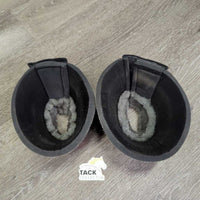 Pr Neoprene Fleece Top Bell Boots, velcro *vgc, dirt, mnr undone stitching, hair, rubbed, pills, threads
