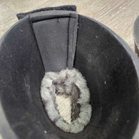 Pr Neoprene Fleece Top Bell Boots, velcro *vgc, dirt, mnr undone stitching, hair, rubbed, pills, threads
