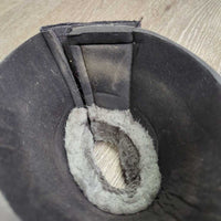 Pr Neoprene Fleece Top Bell Boots, velcro *vgc, dirt, mnr undone stitching, hair, rubbed, pills, threads
