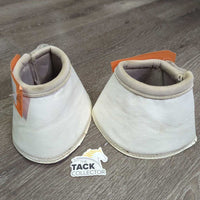 Pr Neoprene Bell Boots, velcro *fair, clean, v.stained, dingy, pilly, split edges, mnr dirt, frays
