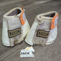 Pr Neoprene Bell Boots, velcro *fair, clean, v.stained, dingy, pilly, split edges, mnr dirt, frays
