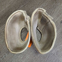 Pr Neoprene Bell Boots, velcro *fair, clean, v.stained, dingy, pilly, split edges, mnr dirt, frays

