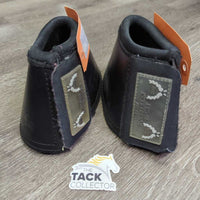 Pr Neoprene Bell Boots, velcro *vgc, mnr dirt, hair, scuffed, threads, cracked edges
