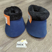 Pr Neoprene Fleece Top Bell Boots, velcro *vgc, clean, peeled lining, mnr hair, dirt, rubs, threads
