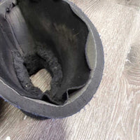 Pr Neoprene Fleece Top Bell Boots, velcro *vgc, clean, peeled lining, mnr hair, dirt, rubs, threads

