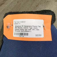 Pr Neoprene Fleece Top Bell Boots, velcro *vgc, clean, peeled lining, mnr hair, dirt, rubs, threads
