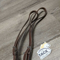 Long Rubber Side Reins *vgc, clean, scraped edges, mnr dirt/film & xholes
