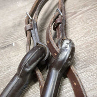 Long Rubber Side Reins *vgc, clean, scraped edges, mnr dirt/film & xholes
