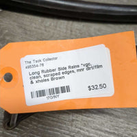 Long Rubber Side Reins *vgc, clean, scraped edges, mnr dirt/film & xholes
