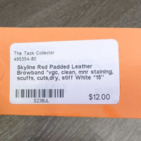 Rsd Padded Leather Browband *vgc, clean, mnr staining, scuffs, cuts,dry, stiff
