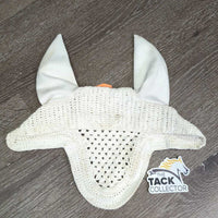 Crochet Fly Veil Ear Bonnet, piping *gc/fair, v.curled, stains, dingy
