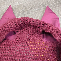 Crochet Fly Veil Ear Bonnet, Bling, Piping *vgc, clean, loose bling, hair & threads
