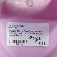 Plastic Curry Comb, adj handle *gc, mnr hair, dirt, scuffs, stains, warp
