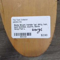 Body Brush, handle *gc, dirty, hair, bent bristles, scuffs, dents
