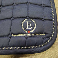 Quilt Dressage Pad, "Eq. Fashion Outfitters",1x piping *vgc, clean, pilly, mnr hair, threads, rubs
