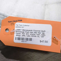 Microsuede Channel Quilt Dressage Pad, non slip top *gc, clean, mnr dirt, stains, hair, rubs, dingy, pills, rubs
