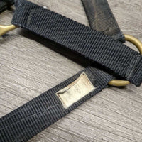 Thick Nylon Halter, hvy hardware - snap *gc/fair, clean & dirty, rubs, frays, faded
