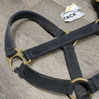 Thick Nylon Halter, hvy hardware - snap *gc/fair, clean & dirty, rubs, frays, faded

