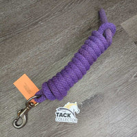 Stiff Nylon Lead Rope *gc/fair, clean?, stiff snap, mnr hair, faded, snags, frays, rust
