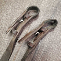 Braided Reins *gc/fair, unstitched lace ends, trimmed end, film, dry, older
