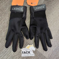 JUNIORS Pr Riding Gloves *gc, clean, mnr rubs, pills, bubbled & peeling
