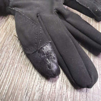 JUNIORS Pr Riding Gloves *gc, clean, mnr rubs, pills, bubbled & peeling
