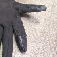 JUNIORS Pr Riding Gloves *gc, clean, mnr rubs, pills, bubbled & peeling
