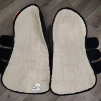 Front & Hind Tall Shipping Boots, Fleece Lined *gc, clean, mnr stains, clumpy, hairy, rubs & snags & frays, older
