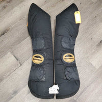 Front & Hind Tall Shipping Boots, Fleece Lined *gc, clean, mnr stains, clumpy, hairy, rubs & snags & frays, older
