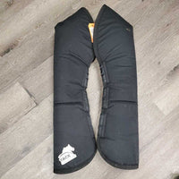 Front & Hind Tall Shipping Boots, Fleece Lined *gc, clean, mnr stains, clumpy, hairy, rubs & snags & frays, older
